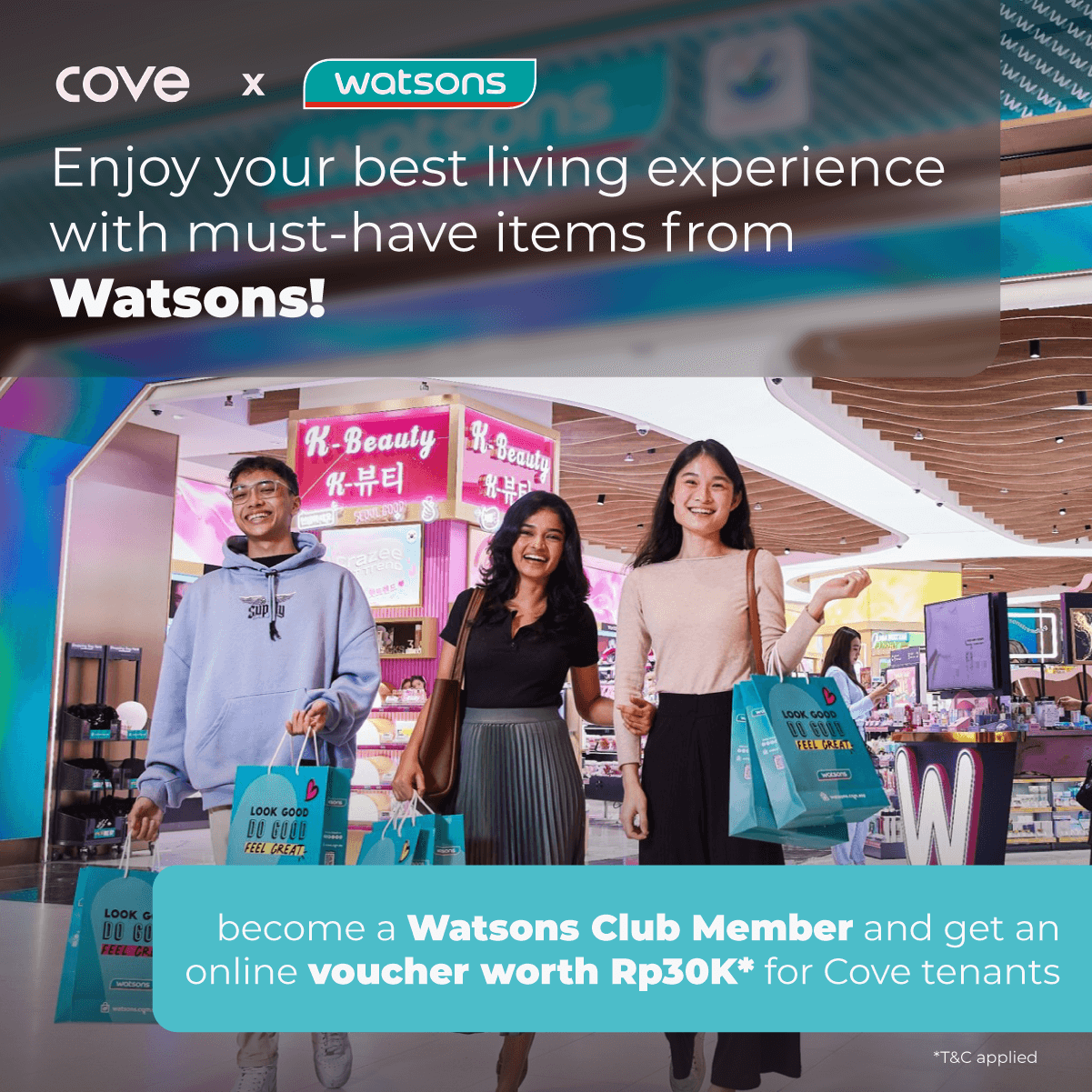 Enjoy a 30k online voucher at Watsons